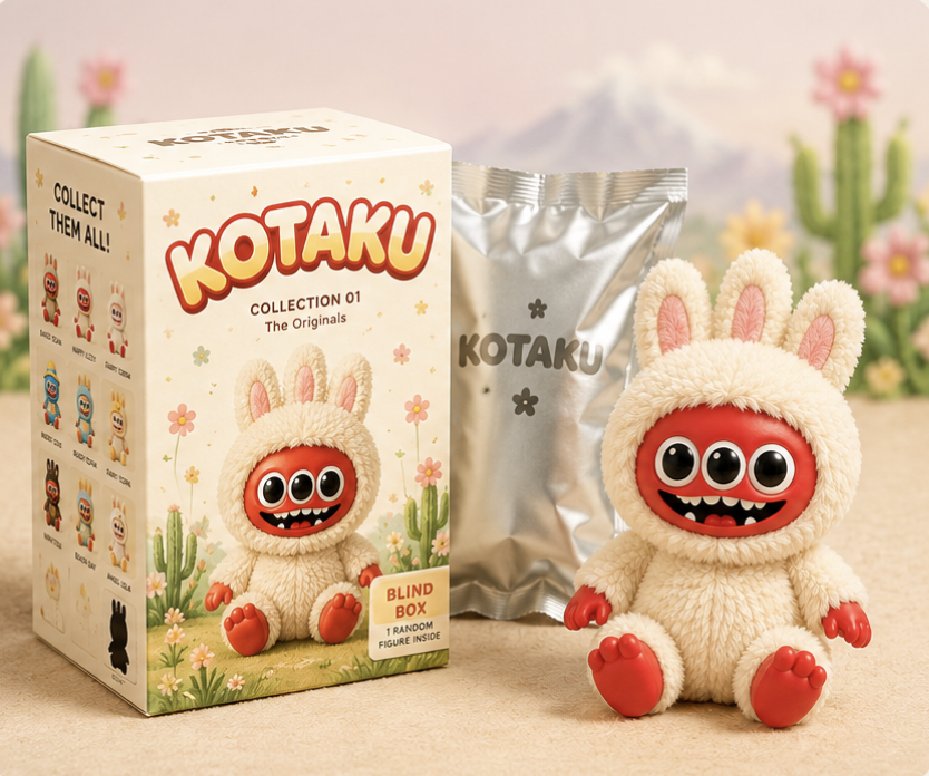 Kotaku Collection 01 Blind Box packaging with a plush figure